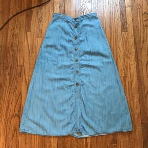 Denim button down skirt